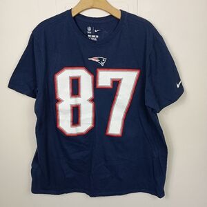 New England Patriots Gronkowski T Shirt Navy Blue XL Nike Short Sleeve Tee #87